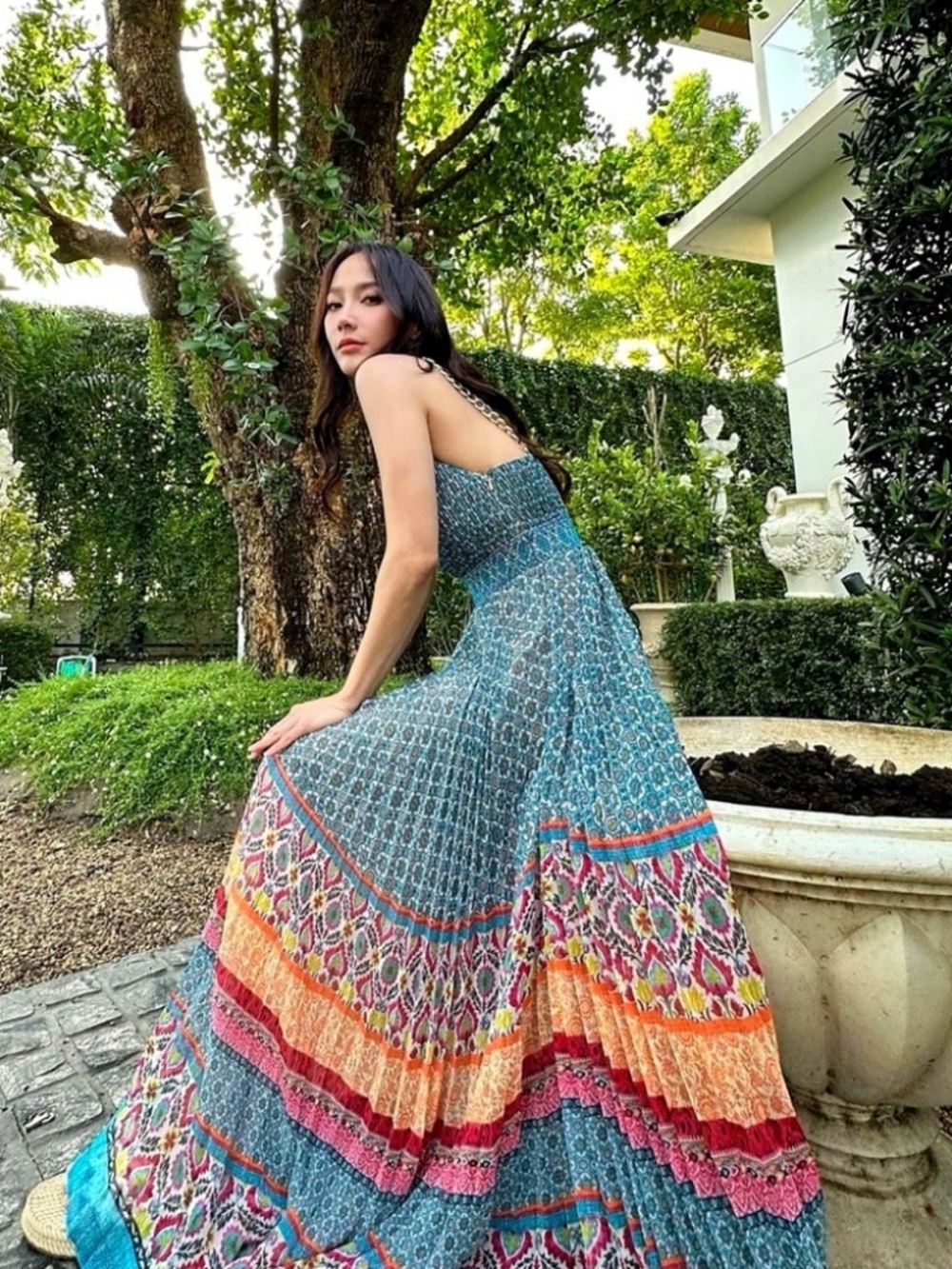 Alice + Olivia Gloria Sunshower Stripe Multi Maxi Dress size 6 NWT $660 - Picture 4 of 14